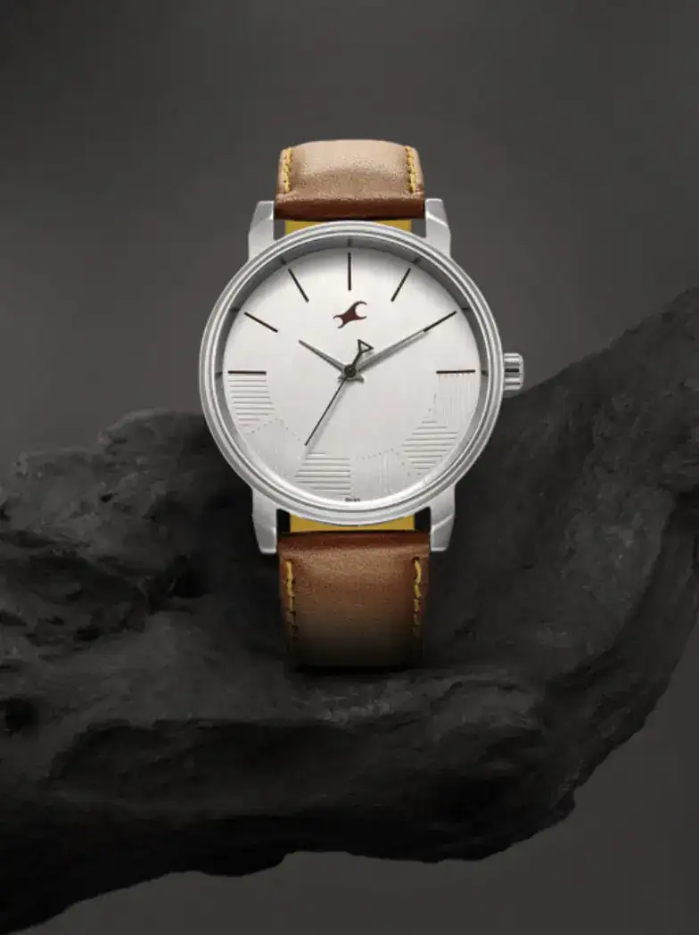 Image for FastrackMenBrownBrassDialAndLeatherStrapsAnalogueWatch