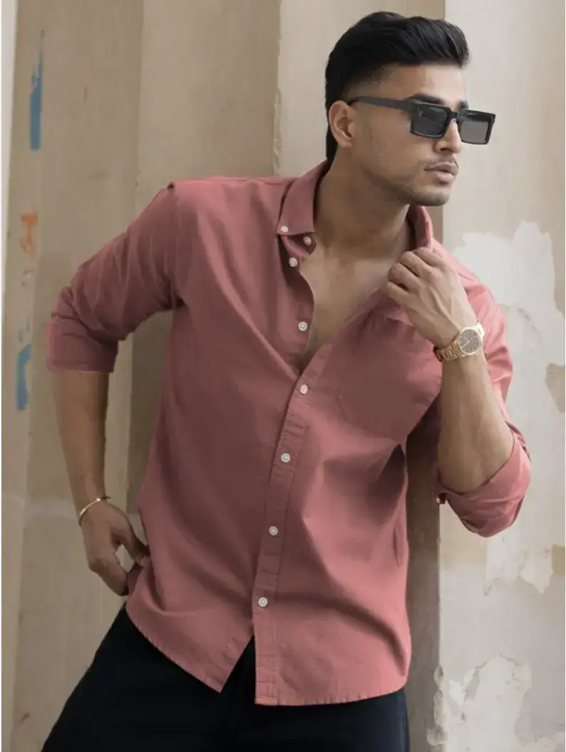 Image for PowerlookSS25SpreadCollarPureCottonCasualShirt