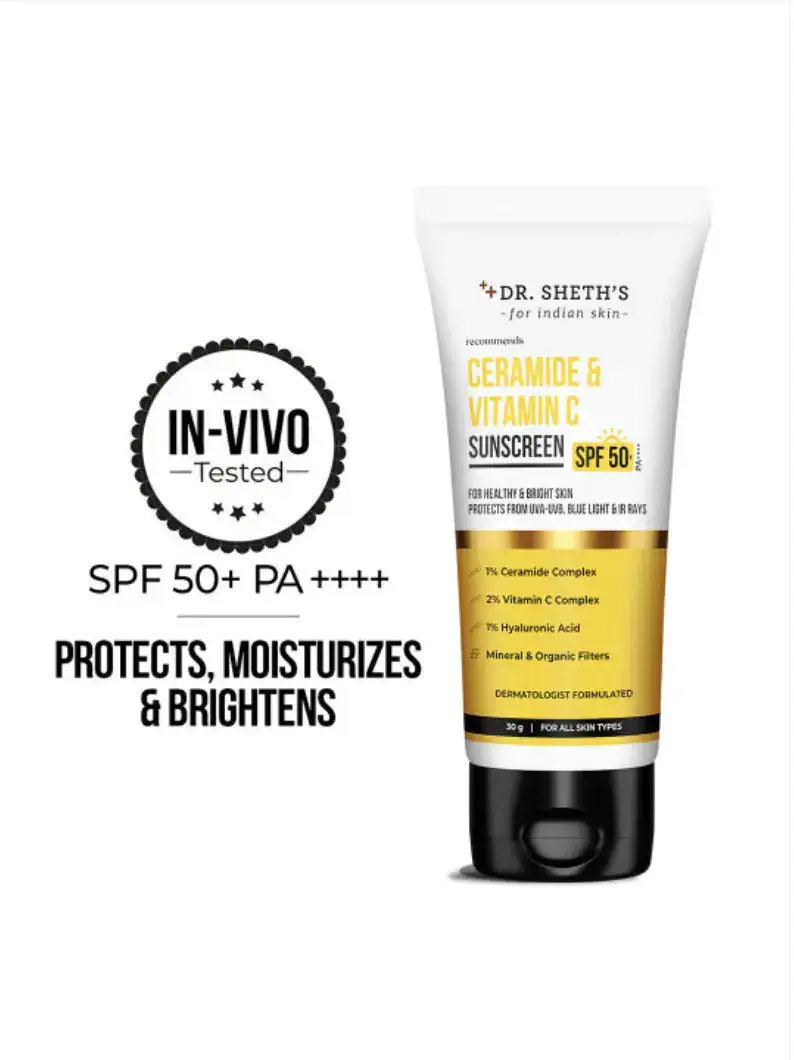 Image for DR.SHETHSCeramide%26VitaminCSunscreenSPF50%2BPA%2B%2B%2B