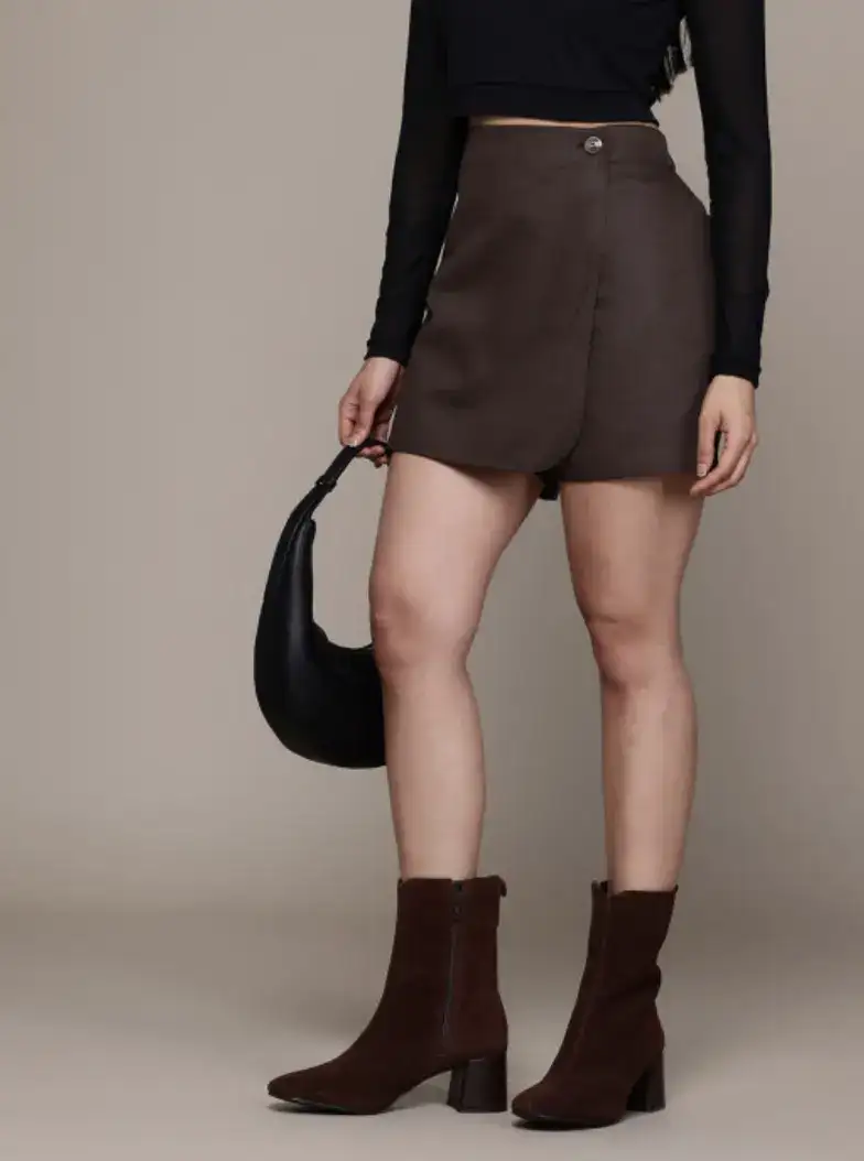 Image for PopneticWomenPureCottonSkortsWithSideSlit