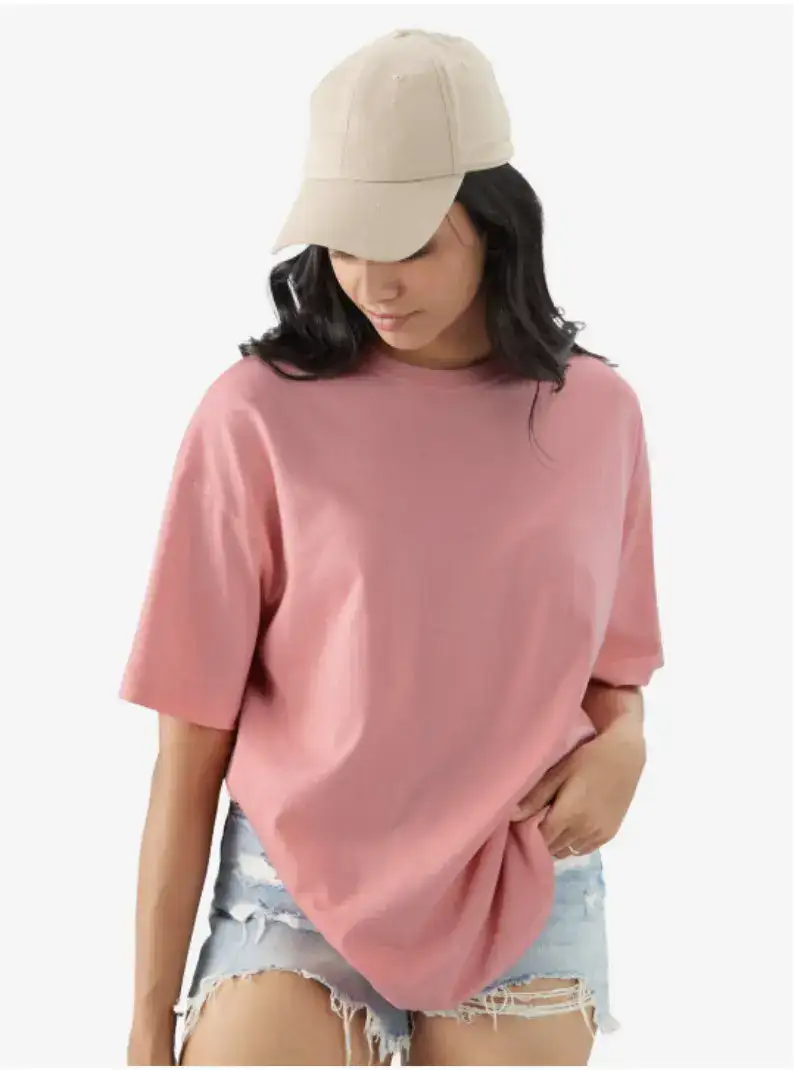 Image for TheSouledStoreWomenOversizedSolidPinkT-Shirts
