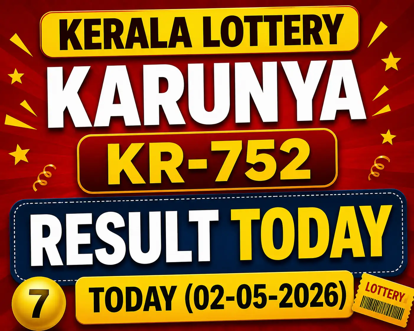 Kerala Lottery Karunya KR-752 result out today (02-05-2026); Rs 1 crore prize winning number and full list here
