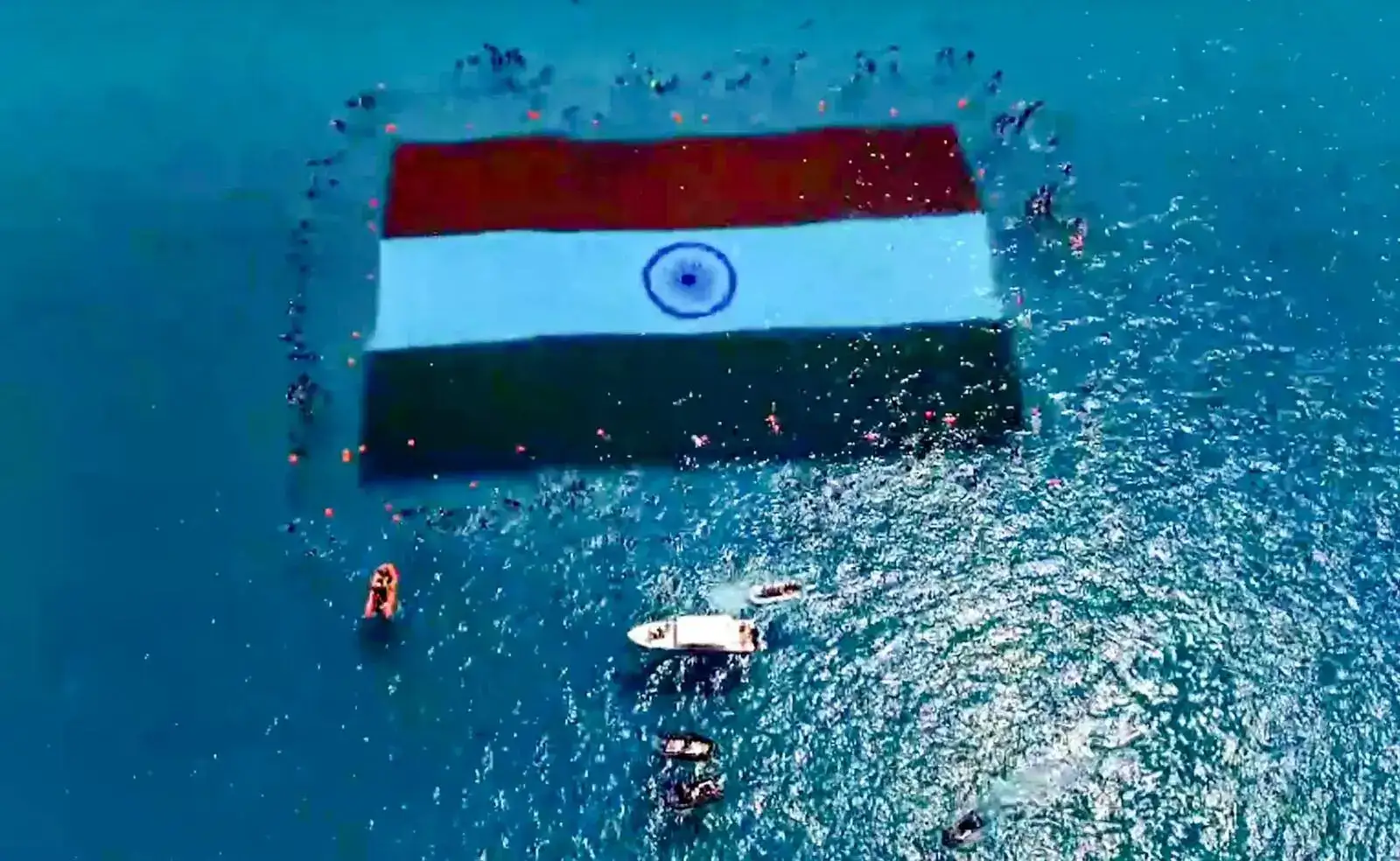 India sets Guinness record with largest national flag unfurled underwater in Andaman and Nicobar Islands