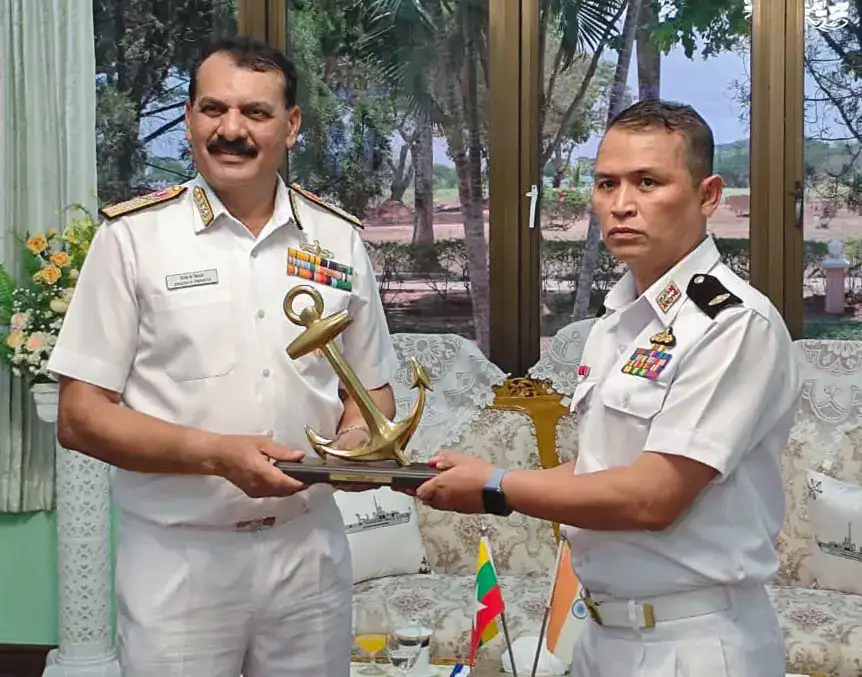 Admiral Dinesh K Tripathi embarks Myanmar Navy vessel; discusses maritime security ties with senior military leaders