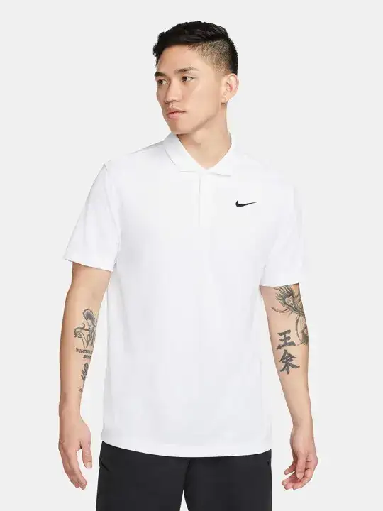 Image for Nike-MenWhiteBrandLogoPrintedPoloCollarT-shirt