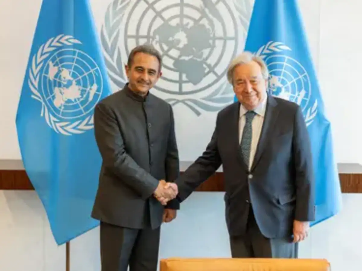 MoS for External Affairs Kirti Vardhan Singh meets UN Chief Antonio Guterres