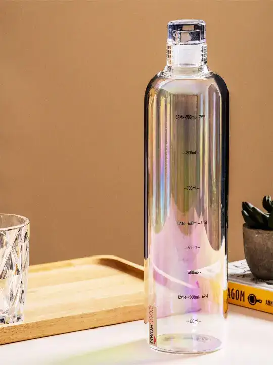 Image for GOODHOMES-Transparent%26BlackPrintedGlassSmartVacuumWaterBottle