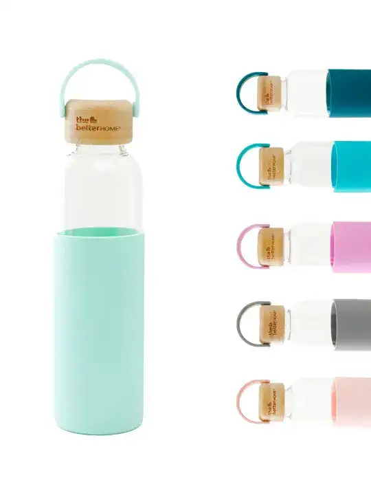 Image for TheBetterHome-GreenBrandLogoGlassSpill-ProofWaterBottle
