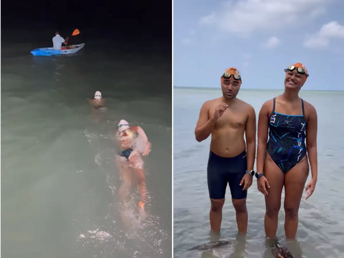 Meet the Bengaluru techie couple who swam 32 km from Sri Lanka to India via the Ram Setu route in 11 hours, shares how they did it