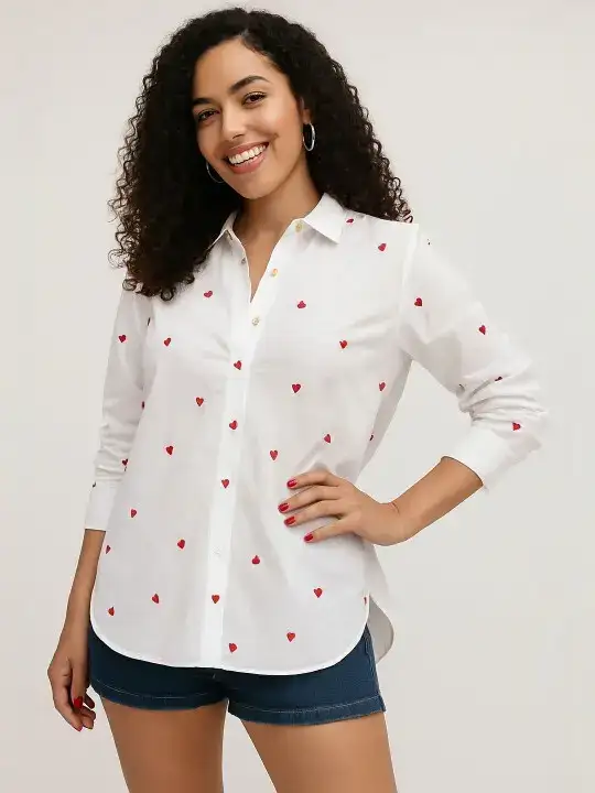 Image for HERE%26NOW-Women%E2%80%99sRelaxedPrintedCasualShirt