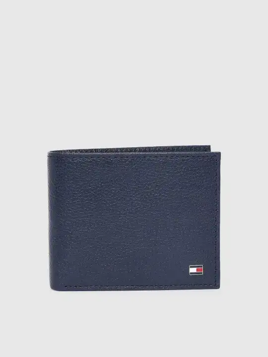 Image for TommyHilfiger-MenBlueSolidLeatherTwo-FoldWallet