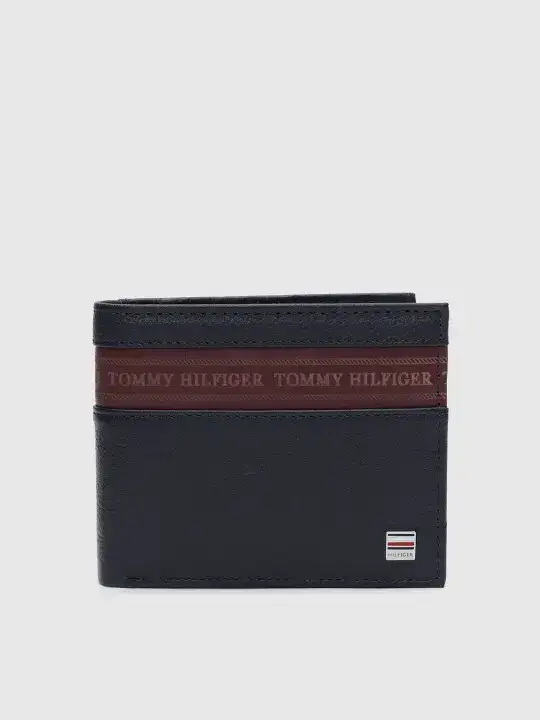 Image for TommyHilfiger-Men'sNavyBlueSolidTwo-FoldLeatherWallet