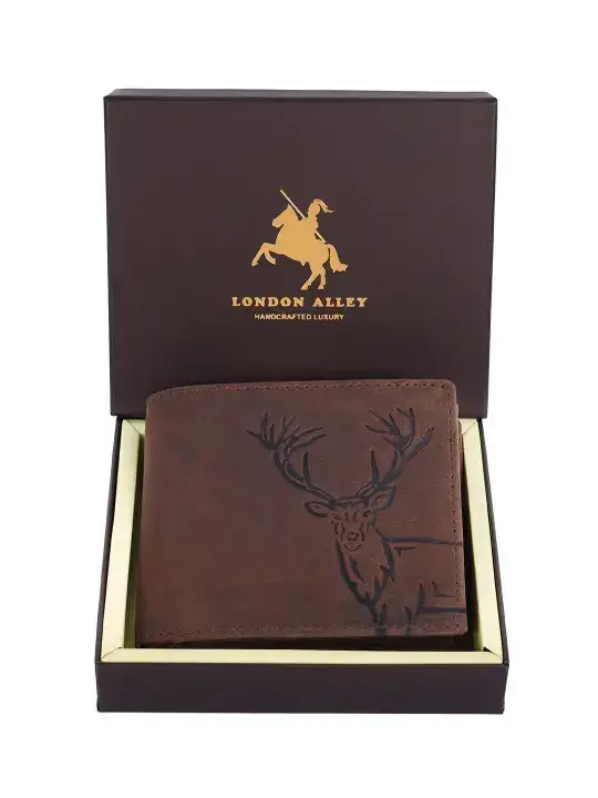 Image for LONDONALLEY-MenTexturedLeatherTwo-FoldWallet