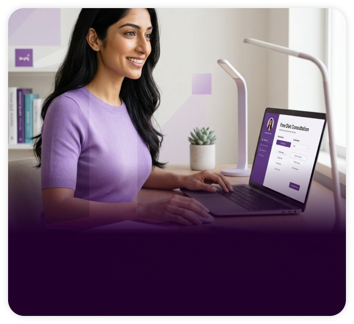 Woman on a video consultation call