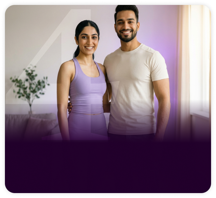Couple smiling at their progress