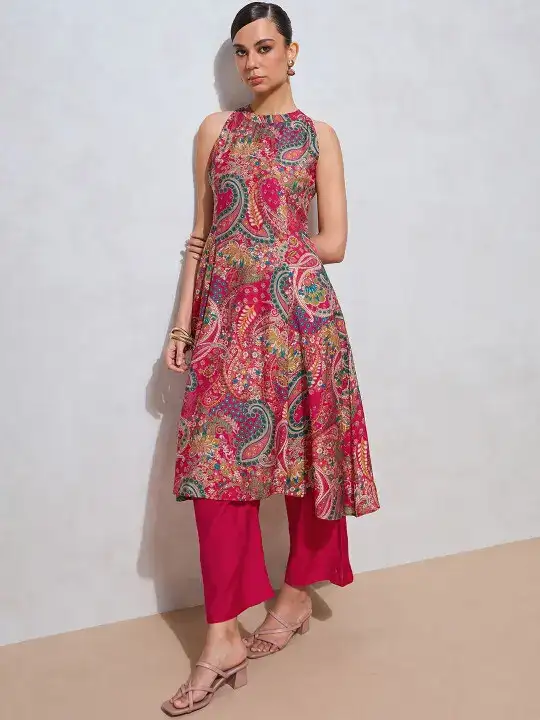 Image for FLOWERVELLY-WomenPrintedKurtawithPyjamas