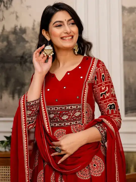 Image for Berrylicious-WomenEthnicMotifsKurtawithTrousers%26WithDupatta