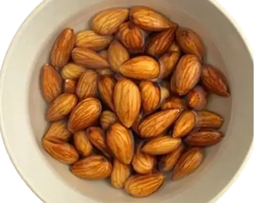 Jeera water + soaked almonds