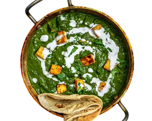 Palak paneer, 2 phulka, dahi