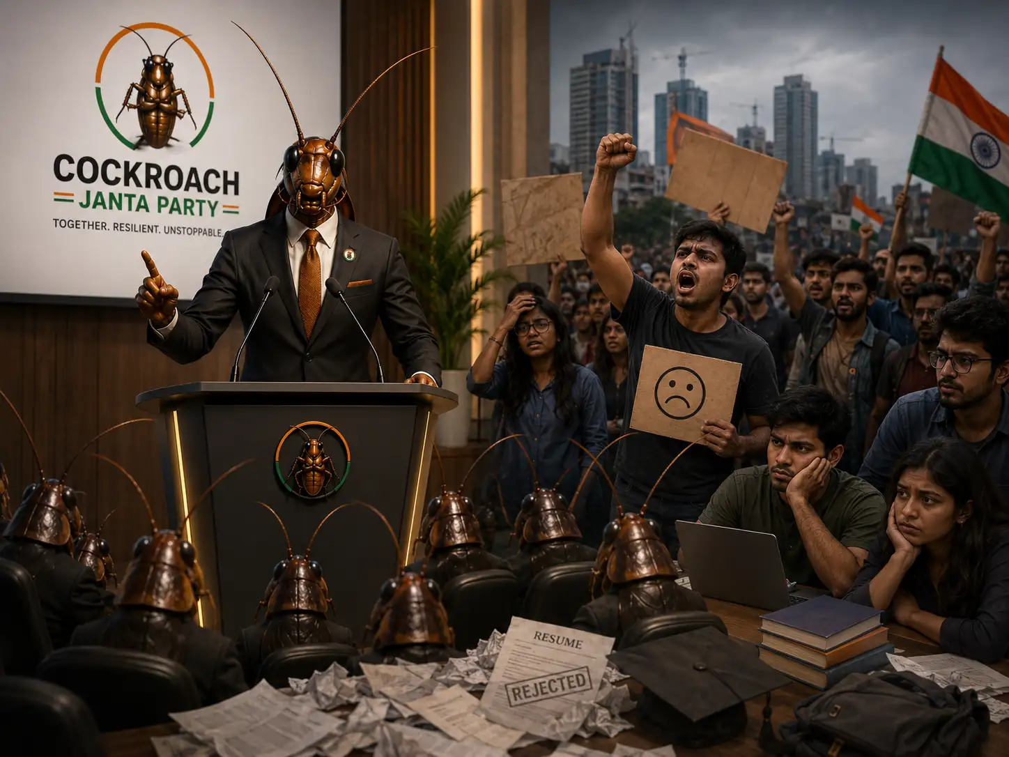 Cockroach Janta Party: How an insect jibe united India’s disgruntled jobless youth