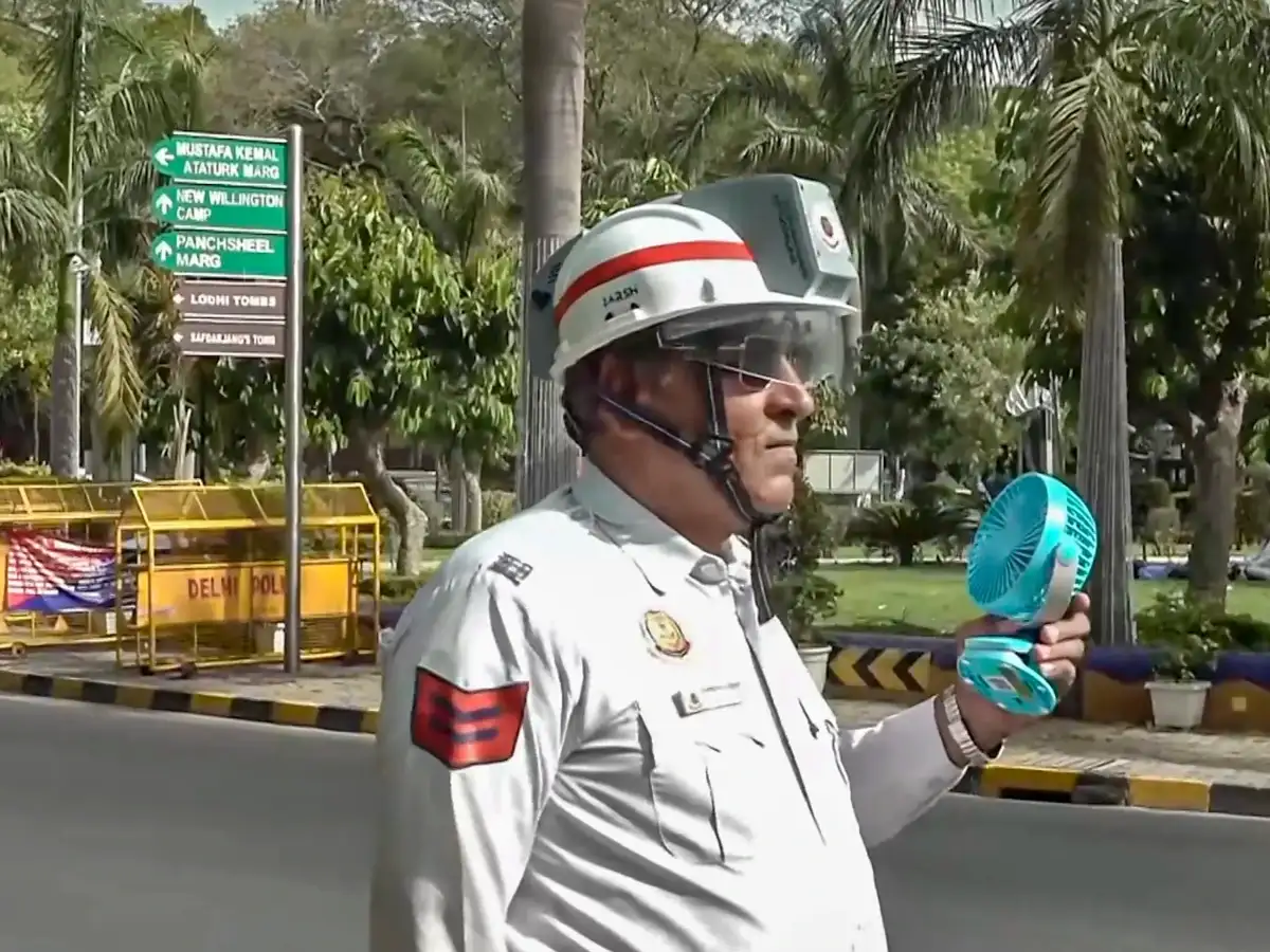 Delhi Traffic Police deploy AC helmets, cooling gadgets amid searing heatwave