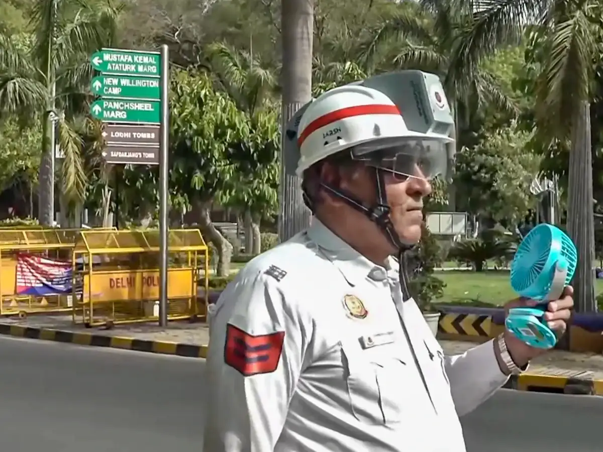 Delhi Traffic Police trials ‘AC helmets’ to help cops beat summer heat