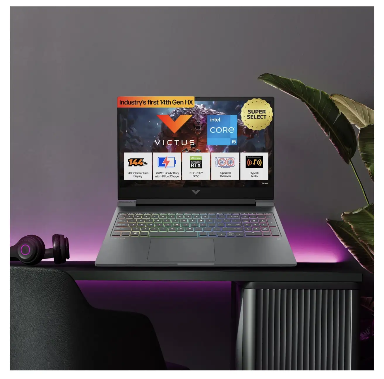Image for HPVictusInteli514thGen14450HXRTX305016GB%2F512GB144Hz16.1%22GamingLaptop