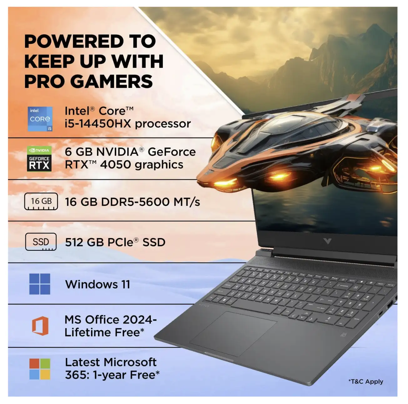 Image for HPVictusInteli514thGen14450HXRTX405024GB%2F512GBGamingLaptop