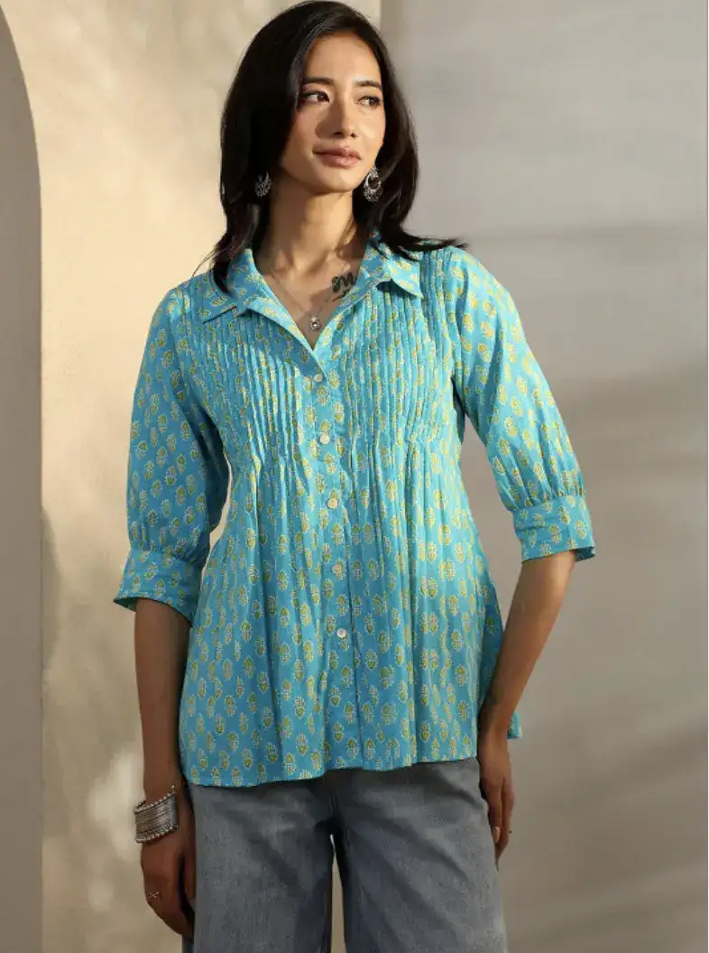 Image for LibasEthnicMotifsPrintedPanelledKurti