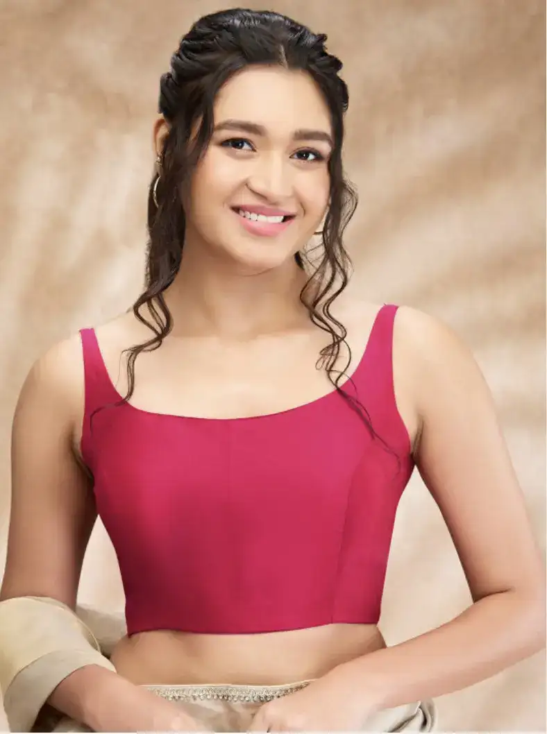 Image for SALWARSTUDIOTaffetaSolidSleevelessSareeBlouse