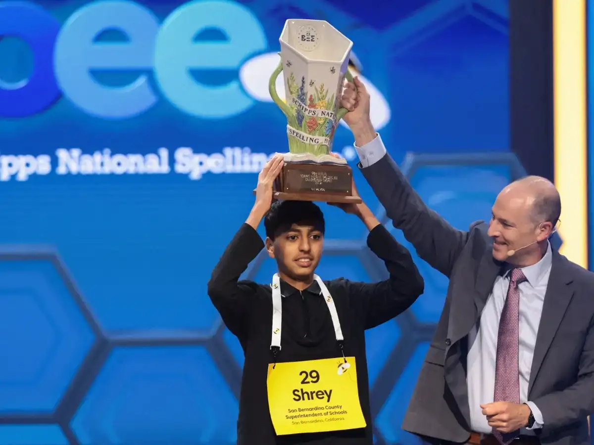 Shrey Parikh wins the Scripps National Spelling Bee, beating Ishaan Gupta in lightning round