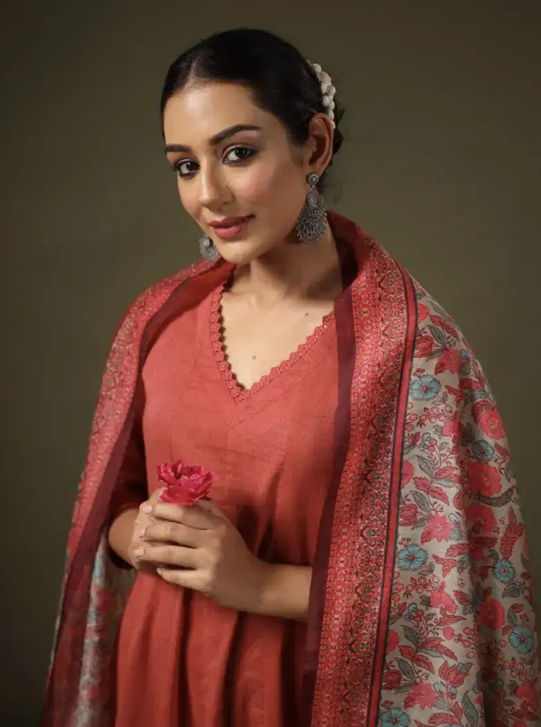 Image for anaynaAnarkaliPureCottonKurtaWithTrousers%26Dupatta