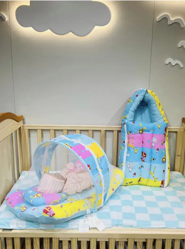 Image for FaretoInfantsBlue%26PinkPrintedBabyBedSets