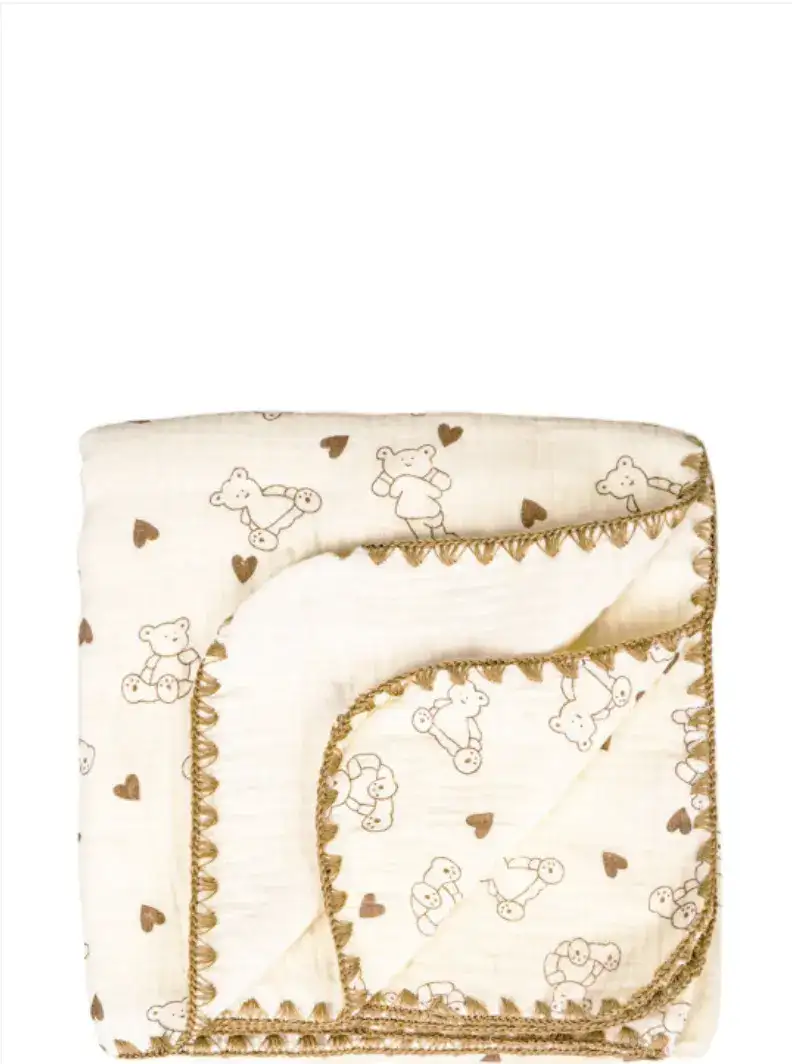 Image for TeriBeriBabyMuslinBlanketforNewbornUltraSoftCottonDoubleLayer