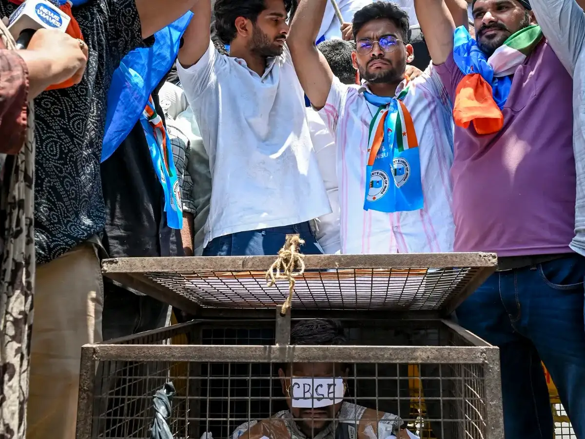 National Students Union of India protests outside CBSE headquarters over evaluation system, seeks transparency in re-evaluation process and accountability from officials