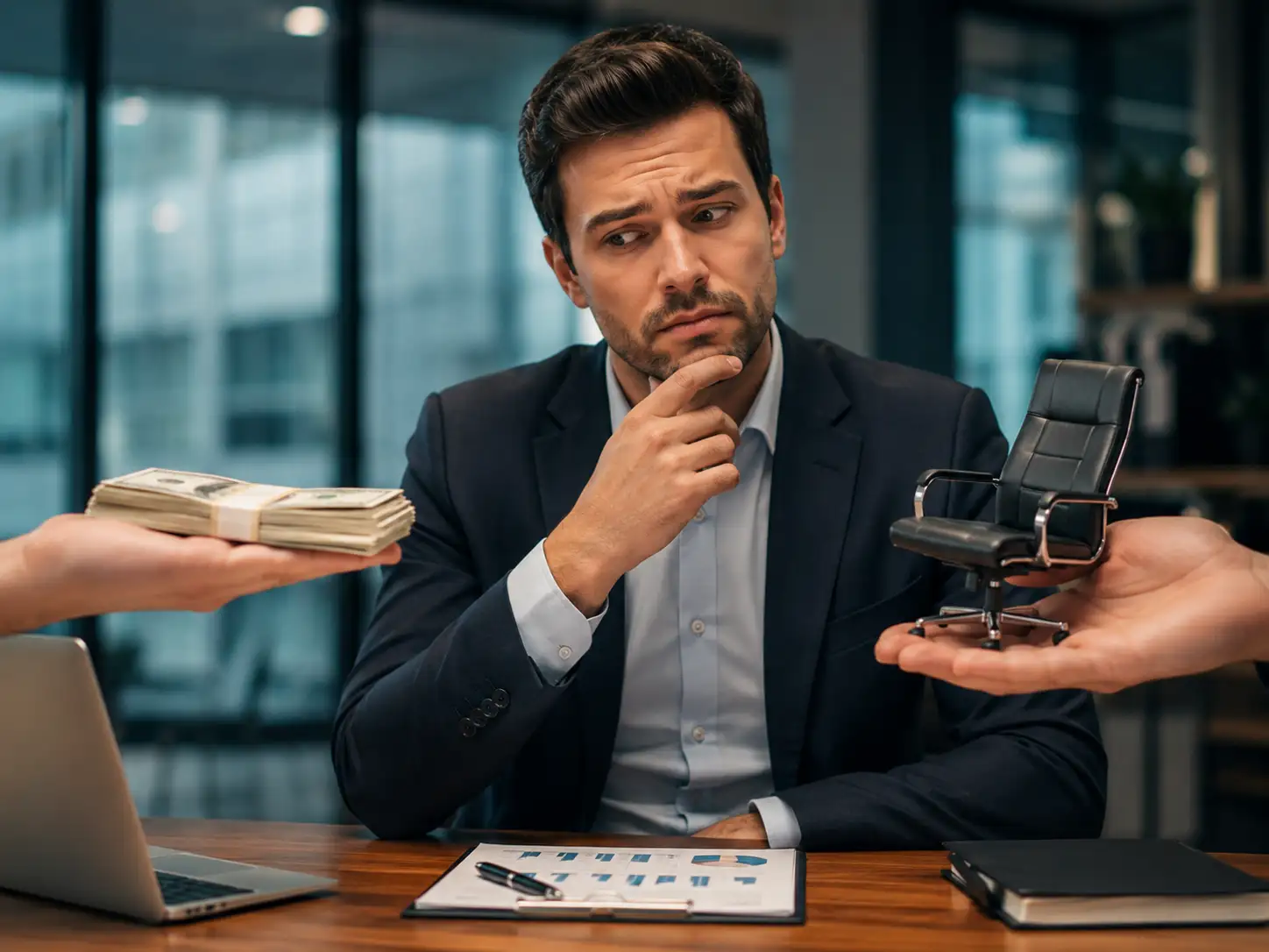 A $40,000 raise and the CFO seat are within reach, but one employee in his early 30s says the promotion isn't worth it