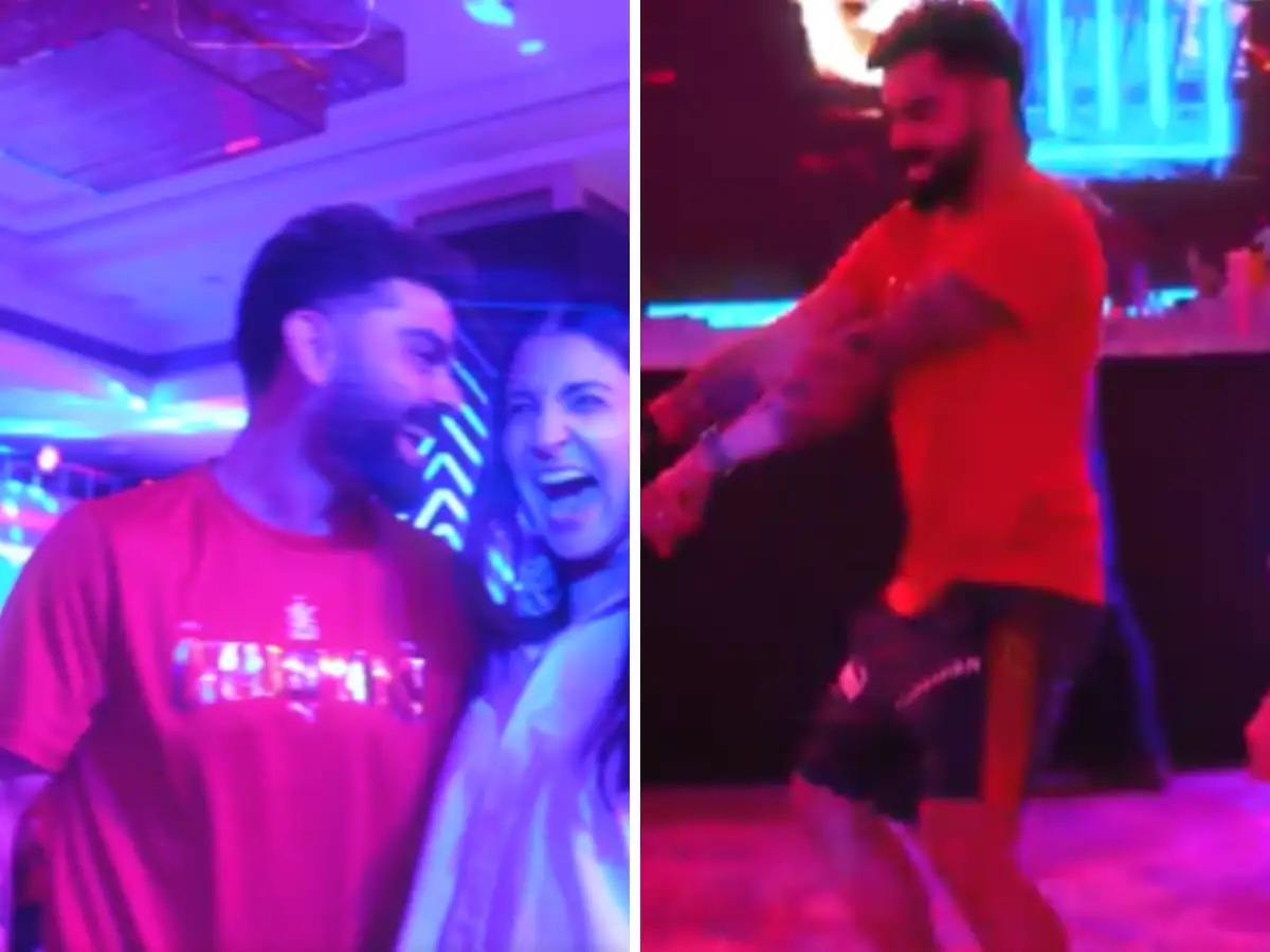 RCB’s IPL 2026 Win: Virat Kohli, Anushka Sharma light up dance floor; Kohli wears ‘One felt nice, we did it twice’ t-shirt steals spotlight; watch viral video