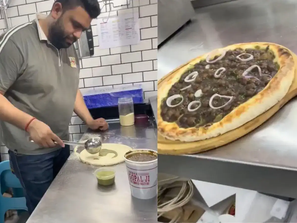 Chole Bhature pizza is now a viral sensation on the internet, netizens say 'Before Italians, Punjabis should ban this guy'. Watch video
