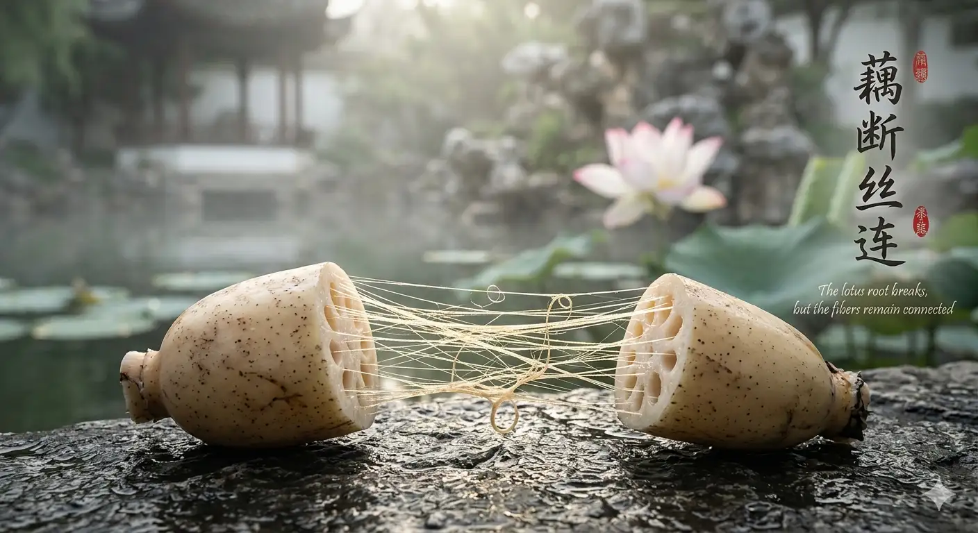 Chinese Proverb of the Day: 'The lotus root breaks, but the fibers...'-Life lessons on enduring bonds, relationships, resilience, and why true connections remain even after separation