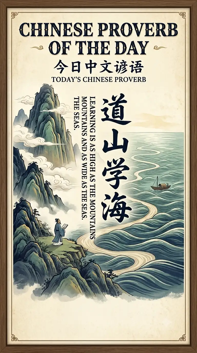 Chinese Proverb of the Day: 'Learning is as high as the mountains...'-Life lessons on lifelong learning, wisdom, curiosity, and why knowledge has no limits