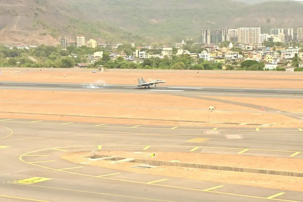 Indian Air Force marks milestone with Su-30MKI's maiden landing at Navi Mumbai airport