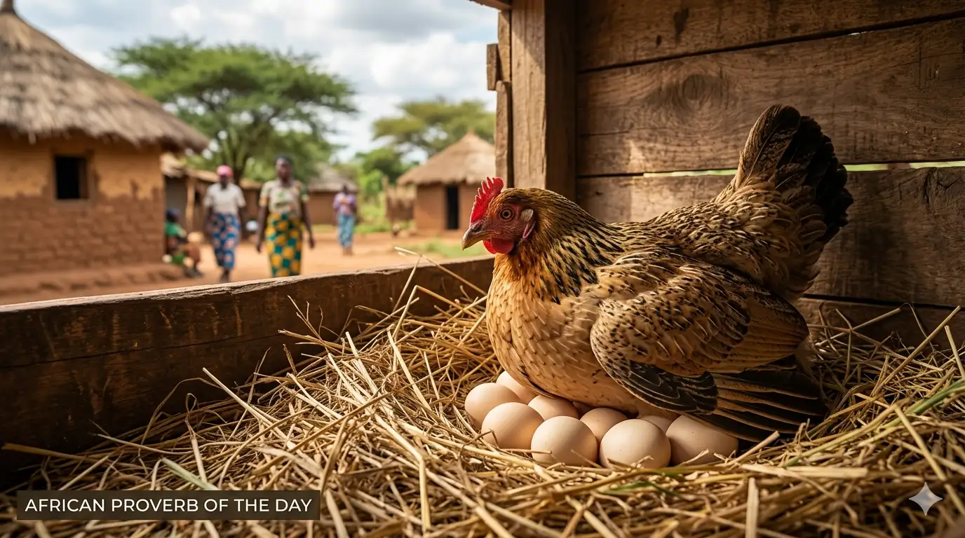 African proverb of the day: 'The mother hen does not break its own...' - inspiring life lesson on motherhood, care, responsibility, protecting your family and loved ones, loyalty and importance of building strong relationships
