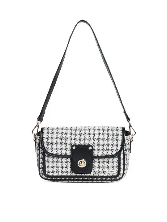 Image for Berrylush-WhiteTexturedStructuredShoulderBag