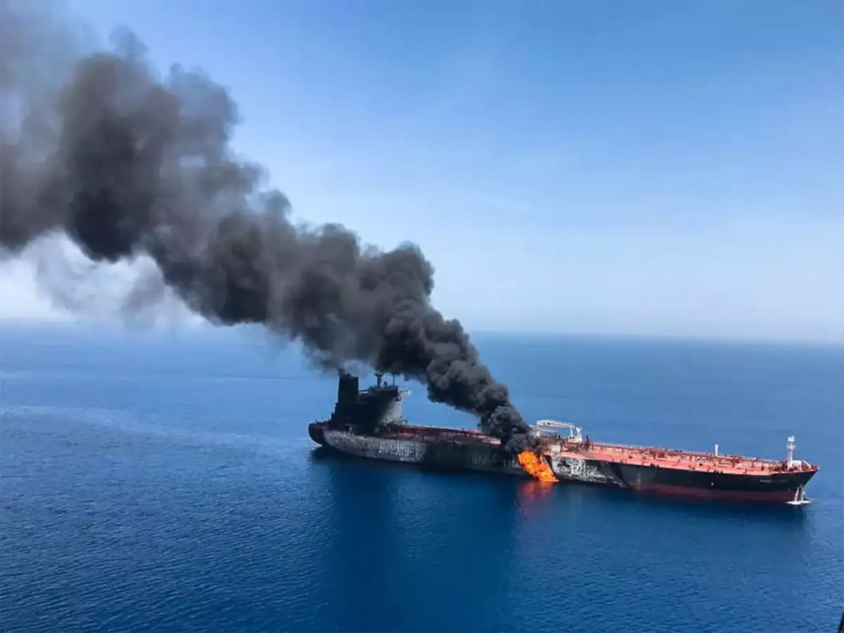 Oil tanker catches fire near Oman; 24 Indian seafarers safe