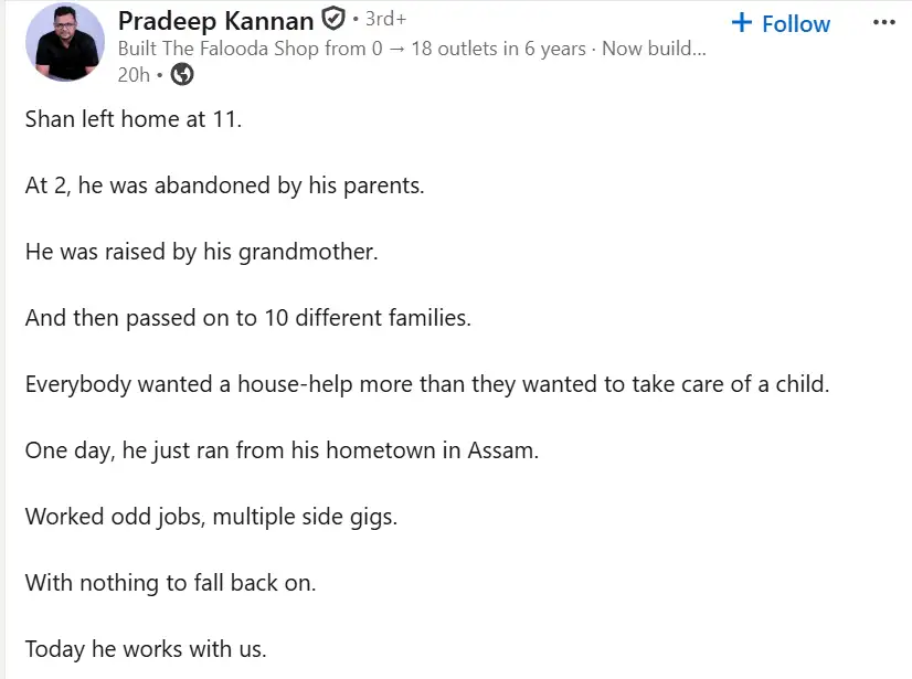 Screenshot of the post