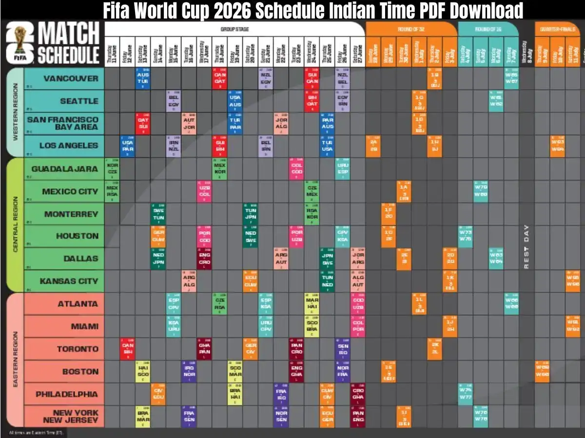 FIFA World Cup 2026 Schedule in Indian Time (IST) PDF: Check