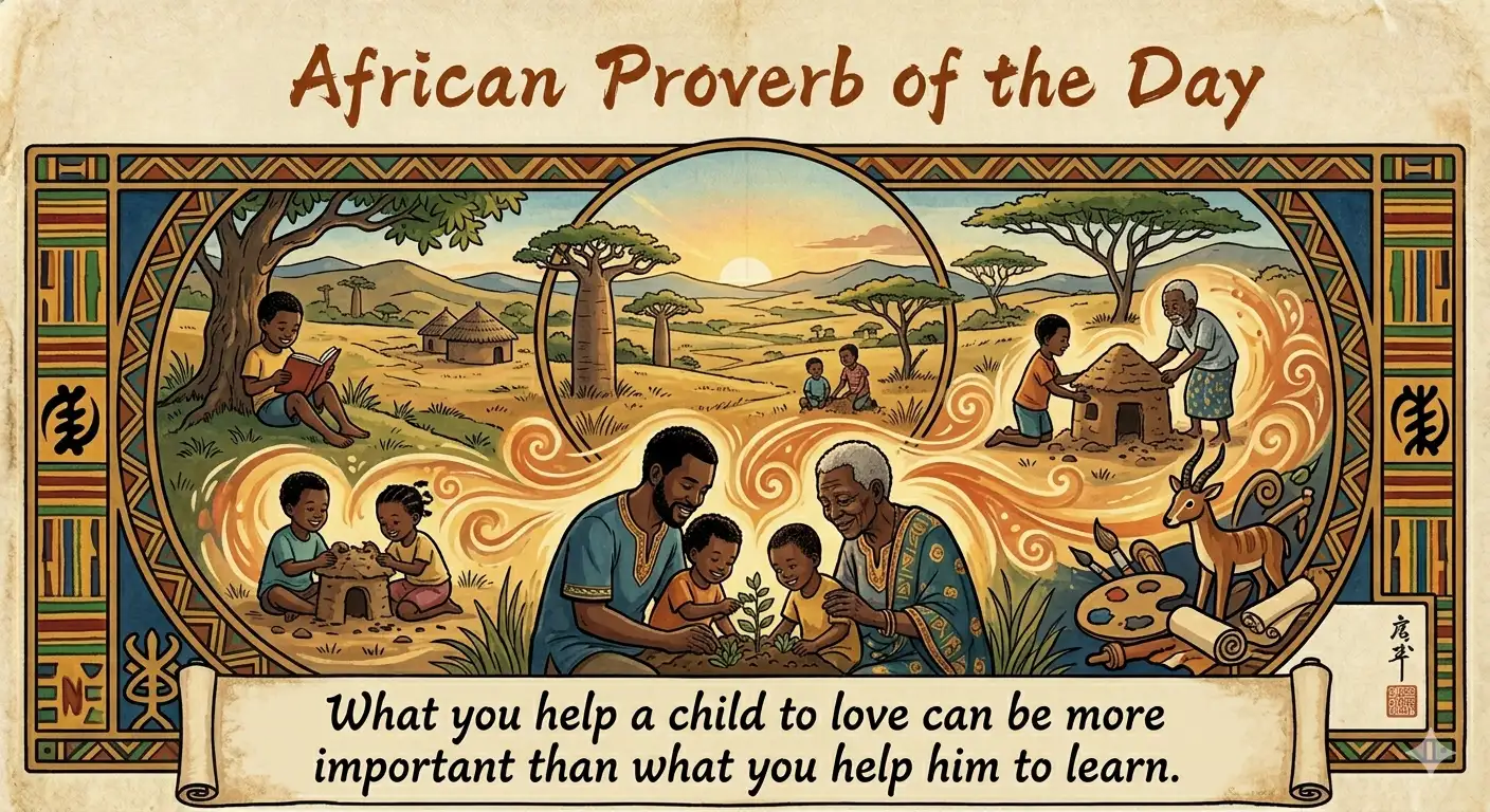 African proverb of the day: 'What you help a child to love c