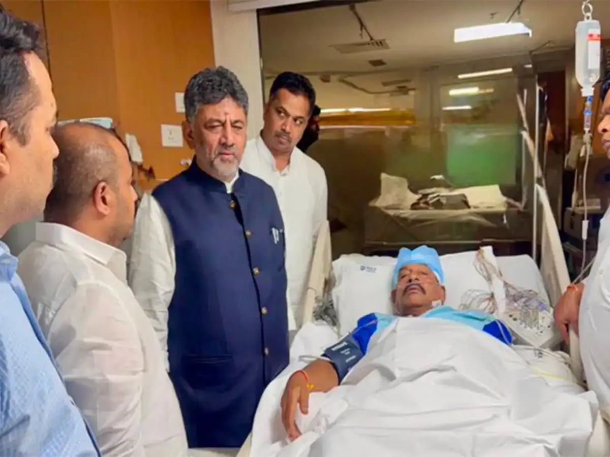 Karnataka CM DK Shivakumar visits MLA K Shadakshari in Delhi