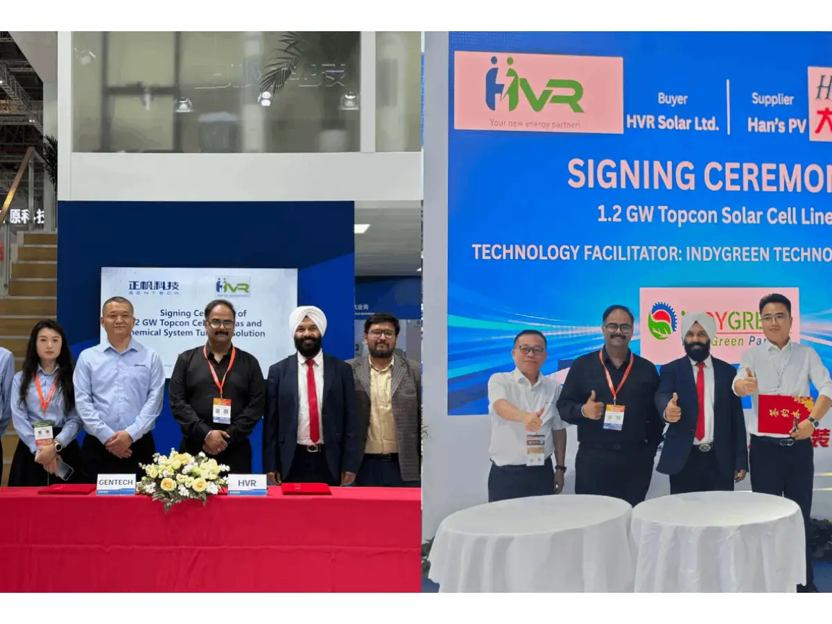 HVR Solar signs global MoUs to set up 1.2 GW TOPCon solar cell manufacturing facility in Uttar Pradesh