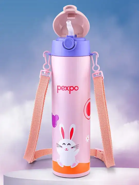 Image for Pexpo-PinkConversationalStainlessSteelDoubleWallVacuumFlask